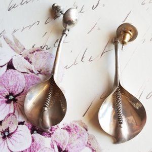Vintage Sterling Calla Lilly Earrings